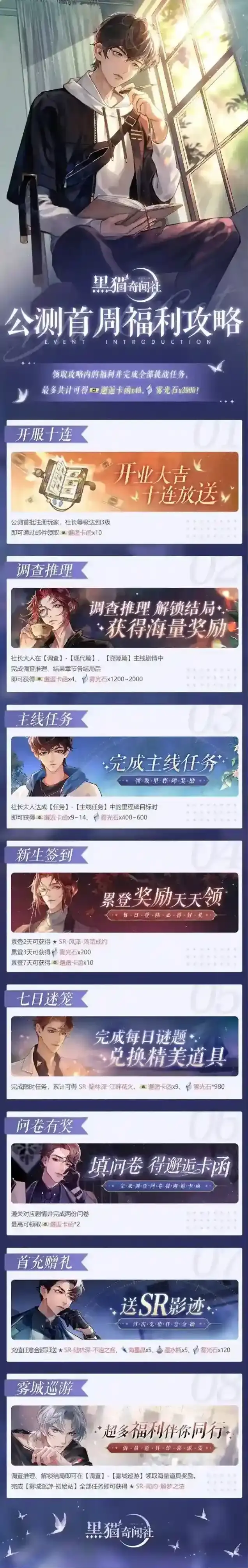 黑猫奇闻社公测首周福利攻略
