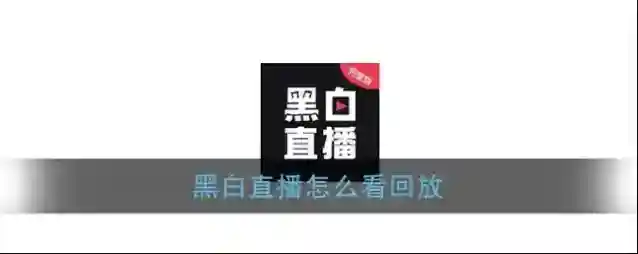 《黑白直播》看回放教程