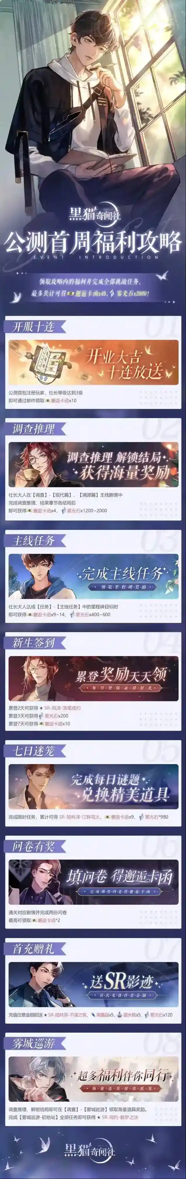 黑猫奇闻社公测首周福利攻略